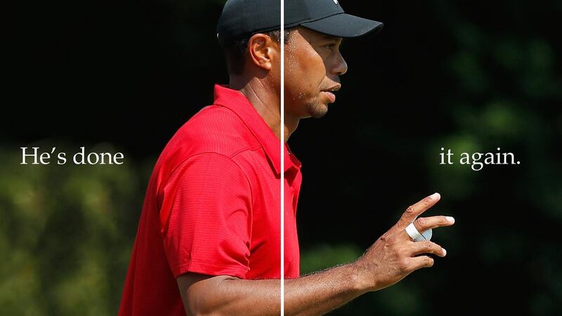 Nike instagram post in two separate images following his victory in the Tour Championship last September