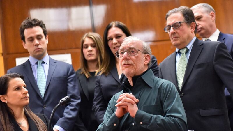 Stanley Patz, father of Etan Patz, speaks to reporters in the courtroom on Tuesday following the conviction of Pedro Hernandez. Photograph: Louis Lanzano/New York Times
