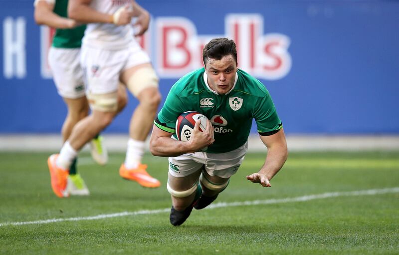 James Ryan scored a try on his Ireland debut against the USA at the Red Bull Arena in New Jersey in June 2017. Photograph: Ryan Byrne/Inpho