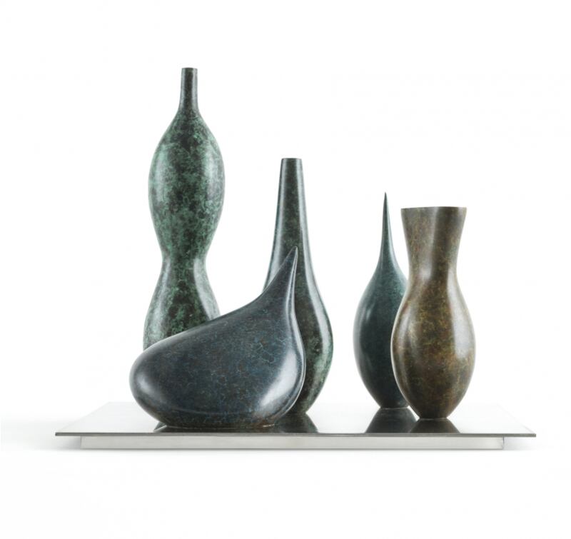 Eilis O’Connell, Five Vessels Maquette, bronze and stainless steel. Photograh: Steve Russell Studios