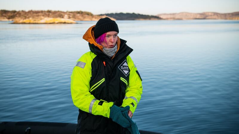 Lisa Enroth (41)  an emergency nurse and film fan who won the  Gothenburg Film Festival competition to have her own isolated cinema. Photograph: Jonathan Nackstrand/AFP