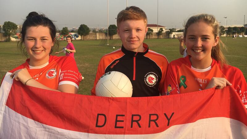 The Live Life Lisa Orsi Foundation took a group of young people from GAA clubs in the north west to this year’s Asian Gaelic Games in Shanghai. Photograph: Clifford Coonan