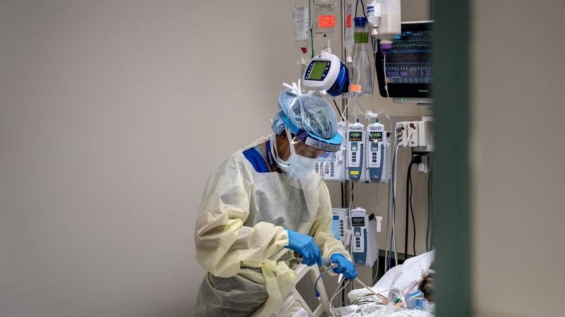 A coronavirus patient receives care at Elmhurst Hospital in Queens, US, in May. File photograph: Erin Schaff/The New York Times
