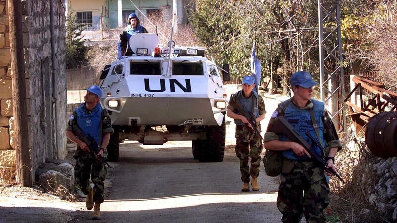 An Irish Unifil patrol in action near Camp Shamrock in Lebanon. File photograph: Mark Kelleher