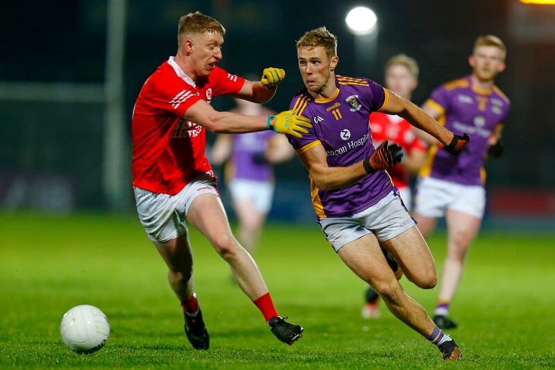 Paul Mannion (Kilmacud Crokes) and Shane Buggy (Eire Og). Photograph: Ashley Cahill/Inpho
