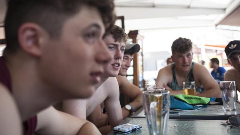 Santa Ponsa: “People who did the Leaving Cert last year told us it was cheap,” says Nathan Sheehan, part of a group from Tipperary. Photograph: Tomeu Coll