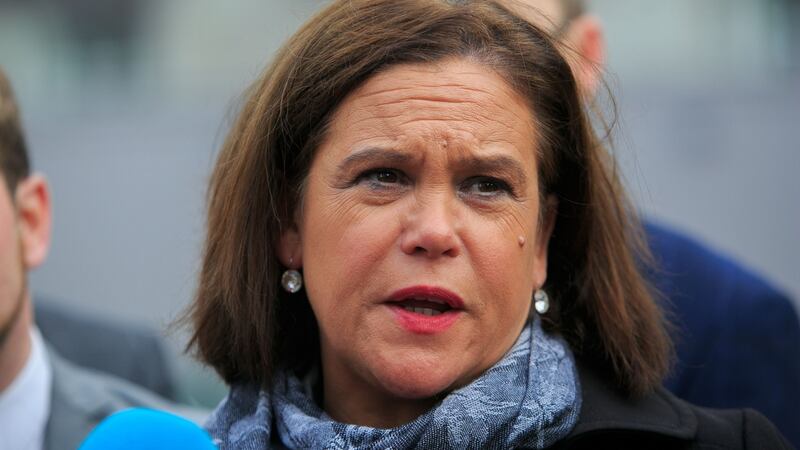 ‘What we have in front of us is a set of mitigations, the least worst, if you like, type of outcome,’ Sinn Fein president Mary Lou McDonald said. Photograph: Gareth Chaney Collins