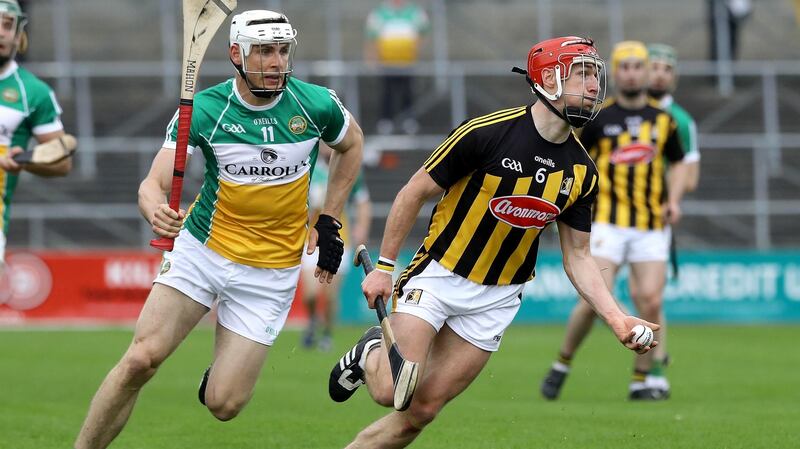 Cillian Buckley in action against Offaly’s Conor Mahon. After two mediocre enough performances, I would think this is the perfect game for Kilkenny.  Photograph: Lorraine O’Sullivan/Inpho