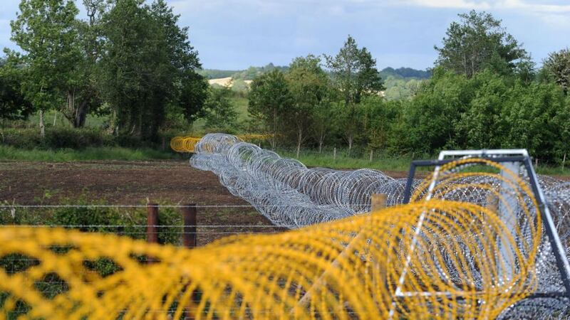 Entanglement wire encloses Lough Erne and the surrounding area ahead of the G8 summit tomorrow. Photograph:  Joe Giddens/PA Wire