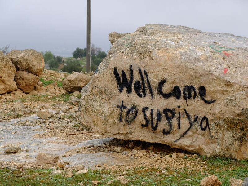 The Palestinian village Susiya, in the South Hebron Hills, which is battling demolition orders and the forced displacement of its historical inhabitants. Photograph: Eimear McBride