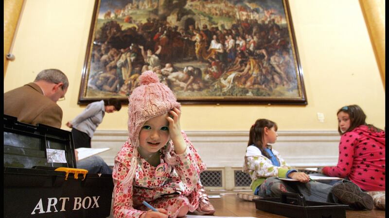 Children painting in the National Gallery during Culture Night in 2008