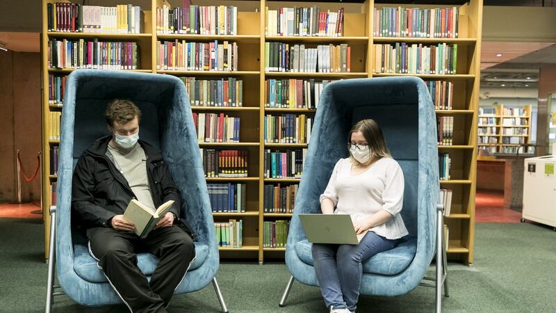 TCD Sensory Spaces: First year chemical science Adam Lennon  and fourth year business and sociology student Chloe Staunton. Photograph: Iain White/Fennell Photography.