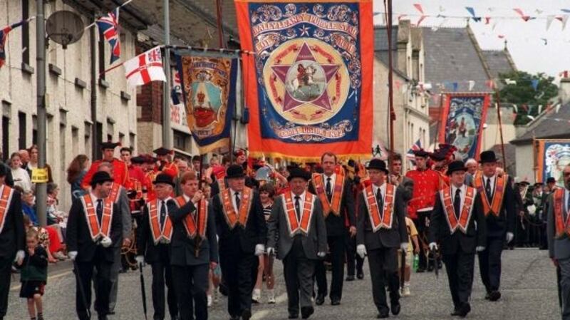 A 12th of July parade through Tandragee. File photograph: Frank Miller/The Irish Times.