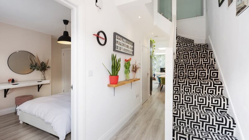 Bedroom, hall and stairs to attic