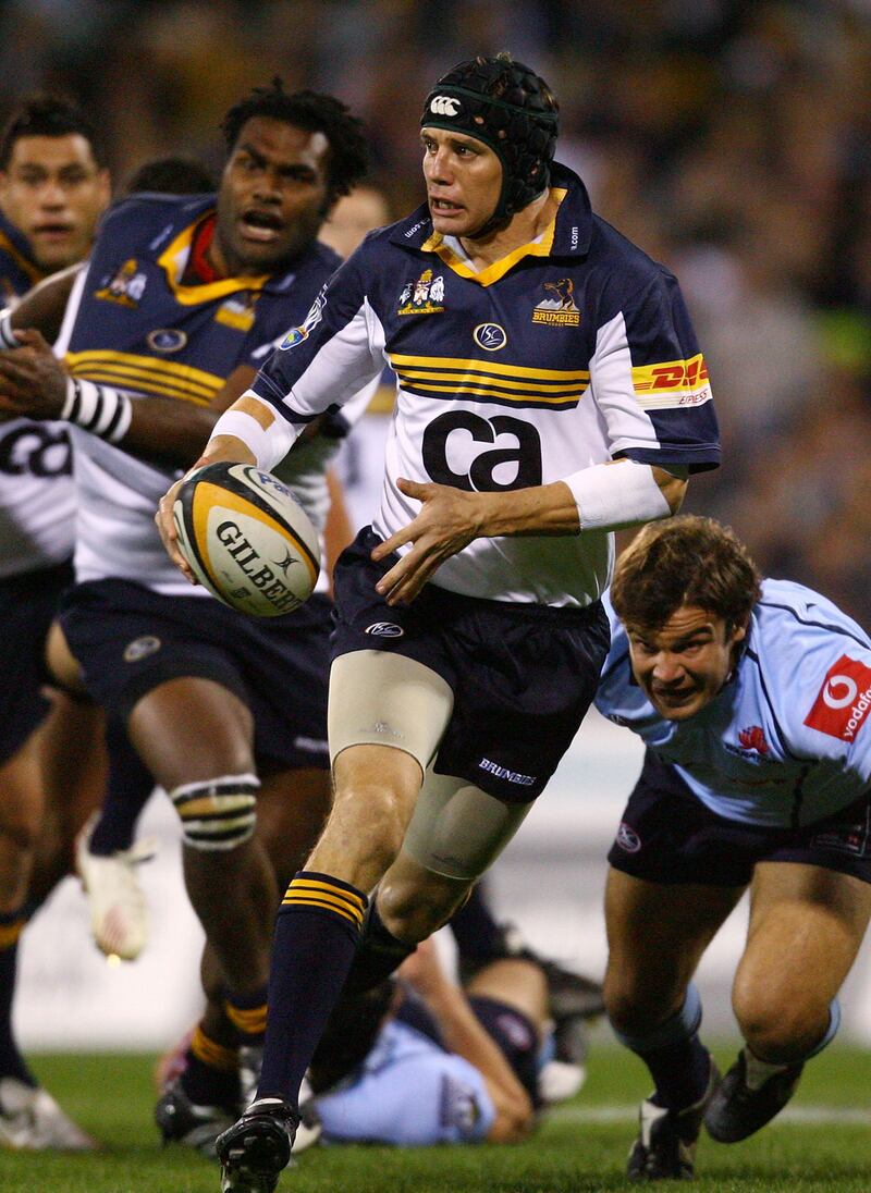 Stephen Larkham makes a line break for the Brumbies against the Waratahs in 2007. Photograph: Mark Nolan/Getty Images