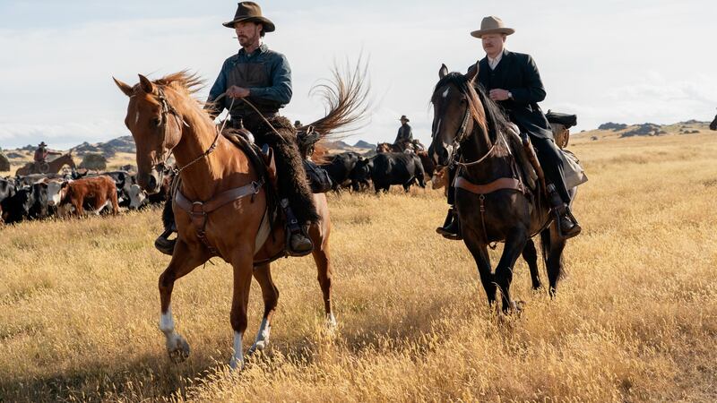 Benedict Cumberbatch and Jesse Plemons as Phil and George Burbank in The Power of the Dog. Photograph: Kirsty Griffin/Courtesy of Netflix