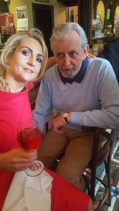 Seamus McDonagh on his granddaughter Lucy’s communion Day in May, 2016, with his daughter Michelle.
