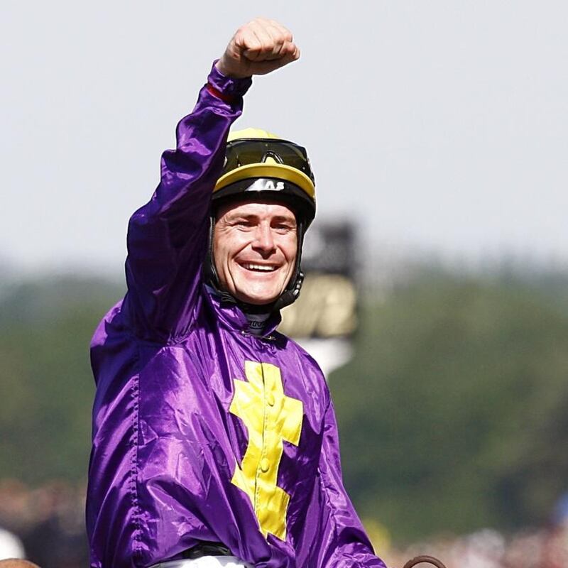 Pat Smullen celebrates winning the Gold Cup on Rite of Passage  at Royal Ascot in 2010.  Photograph: Seán Dempsey/PA Wire