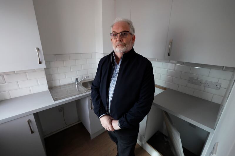 Tony O’Brien, chair of the Peter McVerry Trust, pictured at a new housing refurb project on Townsend Street. Photograph: Nick Bradshaw
