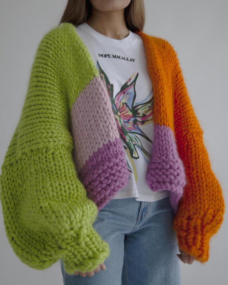 3.	Wonderland chunky knit cardigan, £320, Hope Macaulay