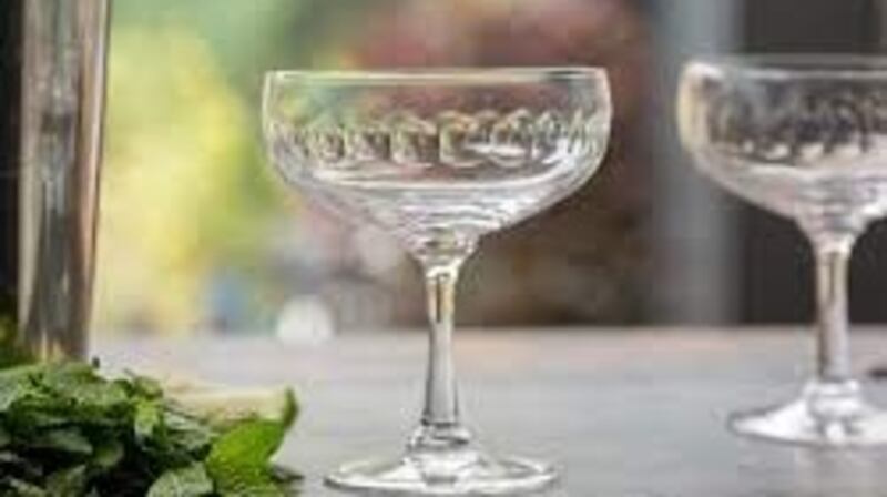 The Vintage list, A set of four cocktail glasses with lense design, Wolf & Badger, €85