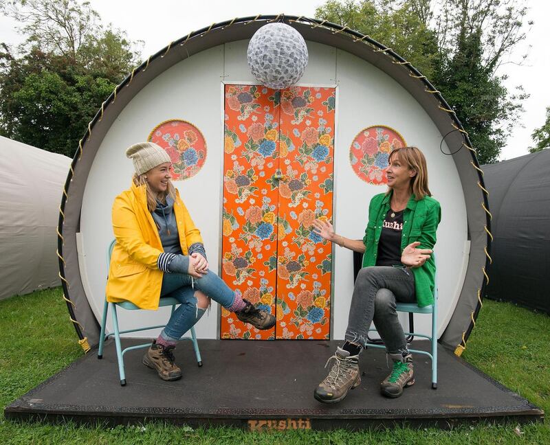 Electric Picnic 2019: Aisling Heeran, from Lucan, in Co Dublin, and Abigail Walker. Photograph: Dave Meehan
