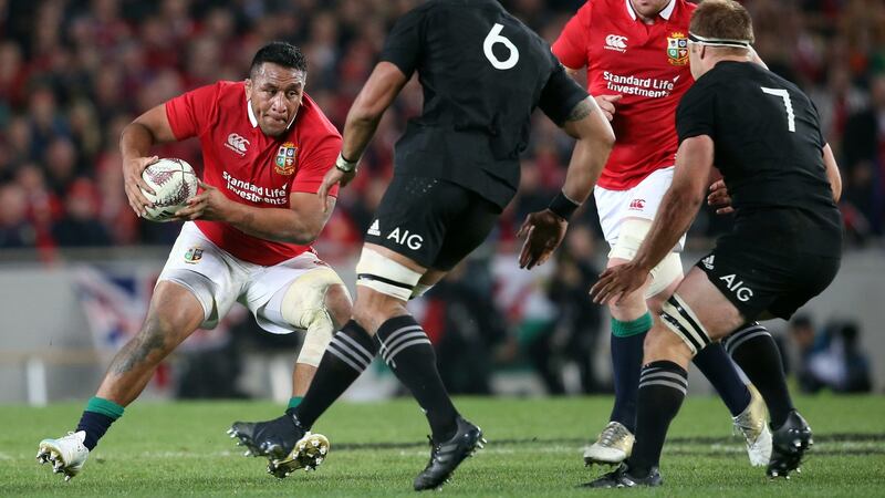 Vunipola makes a break during the second half. Photo: Michael Bradley/AFP