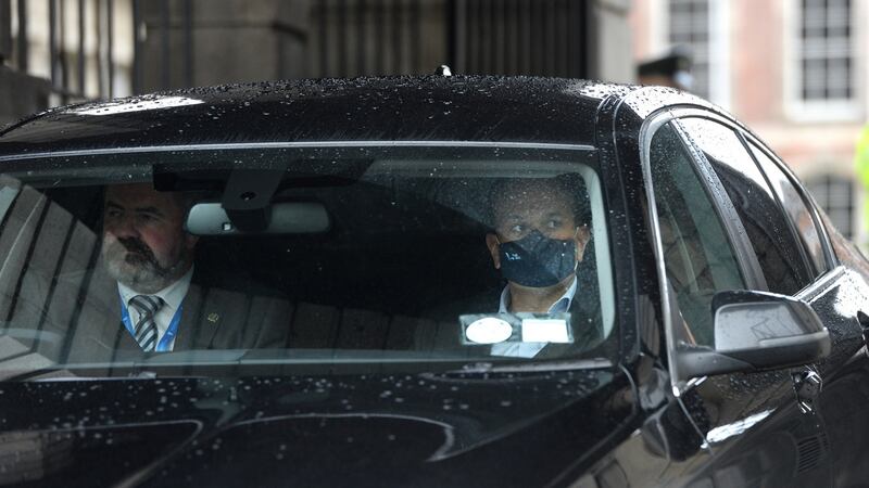 Tánaiste Leo Varadkar leaving a Cabinet meeting in Dublin Castle on Tuesday.Photograph: Dara Mac Dónaill
