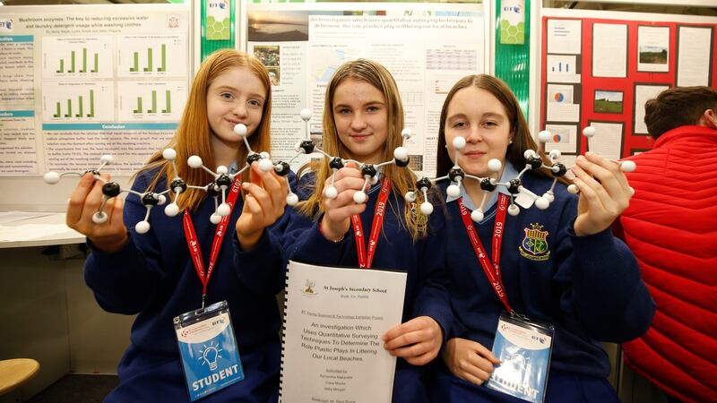 Participants at the 2019 BT Young Scientist and Technology Exhibition. Photograph: Nick Bradshaw/The Irish Times
