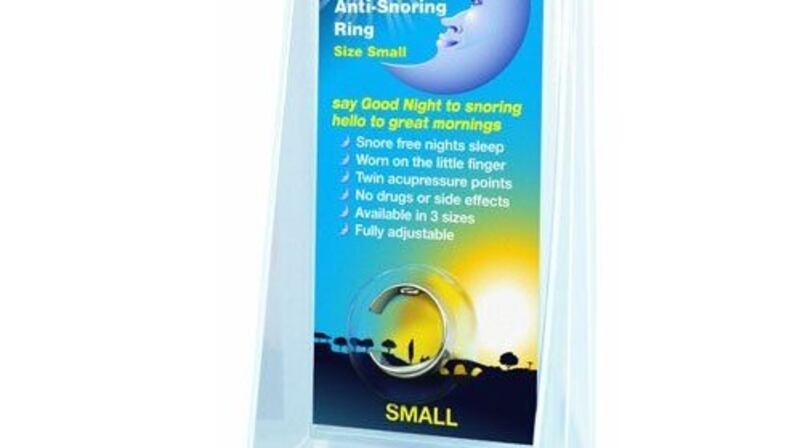 Good Night Snore Ring: just put it on an hour before bed for sleep with no interruptions