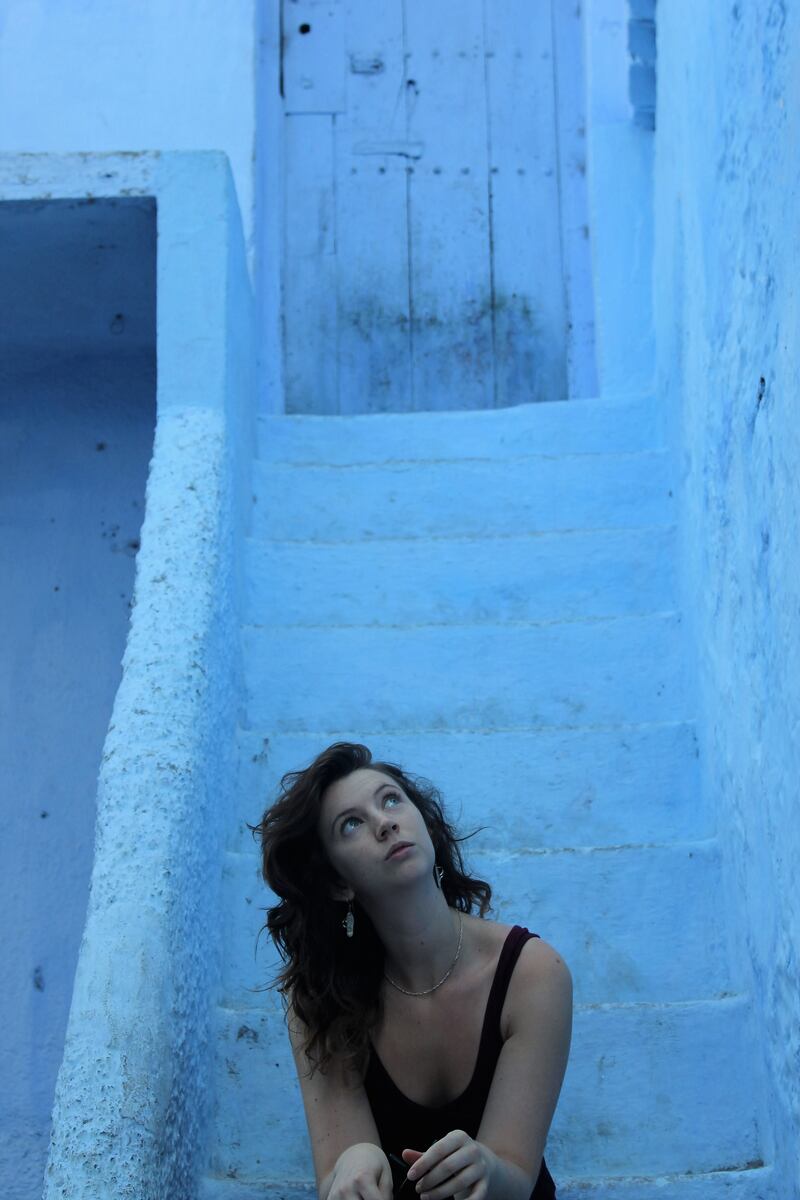 Tamzin Merivale in Chefchaouen, Morocco.