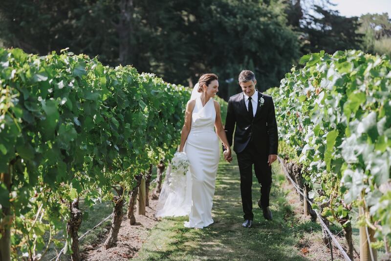 Jacinda Ardern and Clark Gayford in Hawke's Bay, New Zealand after their wedding. Photograph: Felicity Jean Photography