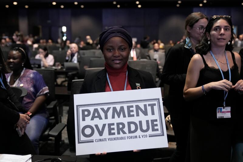 Nakeeyat Dramani Sam of Ghana at the Cop27. Photograph: Nariman El-Mofty/AP