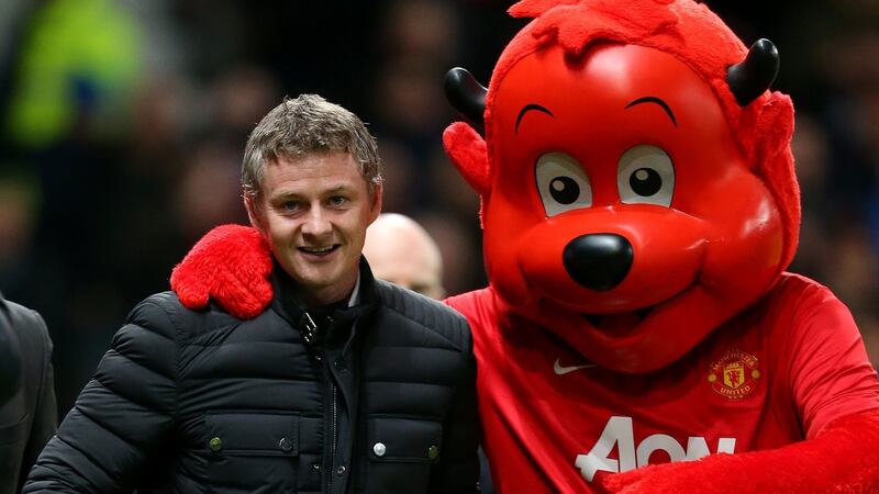 From sneer to smile: Ole Gunnar Solskjaer will take over from Mourinho at Old Trafford. Photograph: Dave Thompson/PA Wire