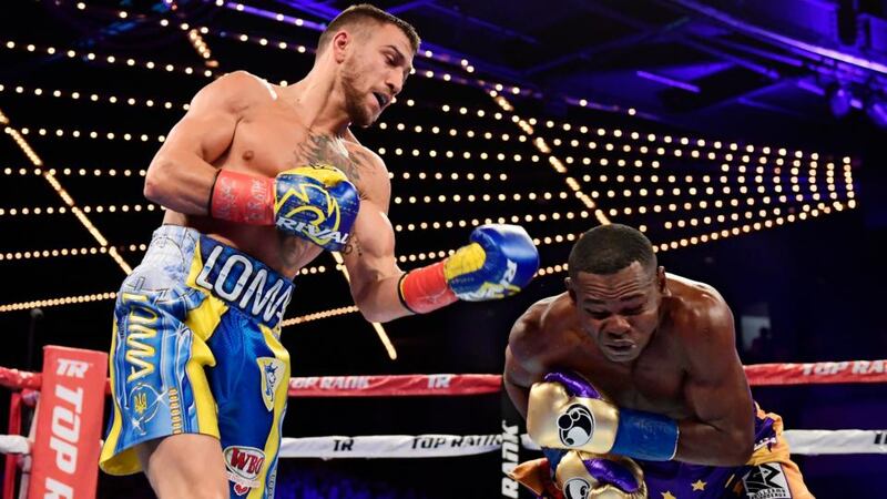 Vasyl Lomachenko stopped Guillermo Rigondeaux in at Madison Square Garden. Photograph: Steven Ryan/Getty