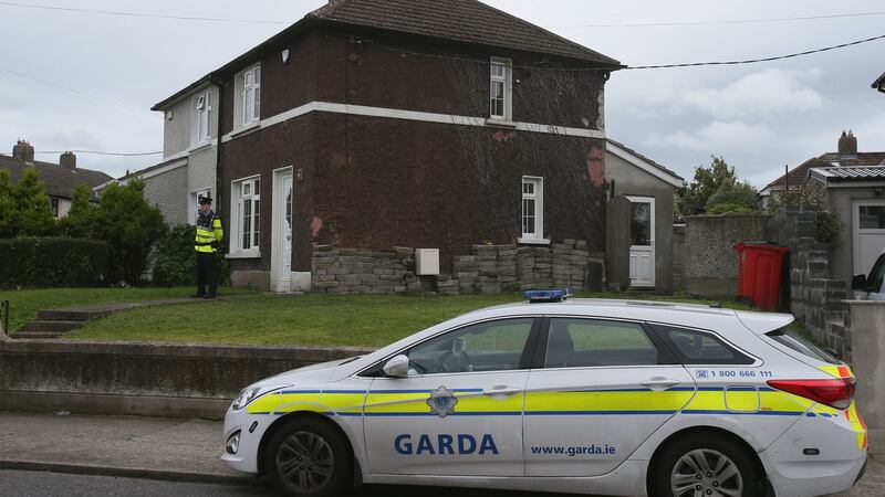 The scene of the shooting on Stannaway Road, Crumlin. Photograph: Brian Lawless/PA