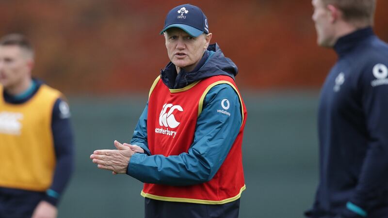 Head coach Joe Schmidt at Ireland rugby squad training in Carton House, Co Kildare. Photograph: Billy Stickland/Inpho