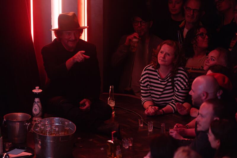 Eddie Vedder of Pearl Jam on stage at Lafayette, in London, for a playback of the band's album Dark Matter on March 21st. Photograph: Fraser Taylor