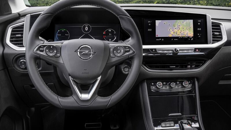 The new Grandland Hybrid4’s interior gets Opel’s “Pure Panel” digital cockpit, which consists of two screens