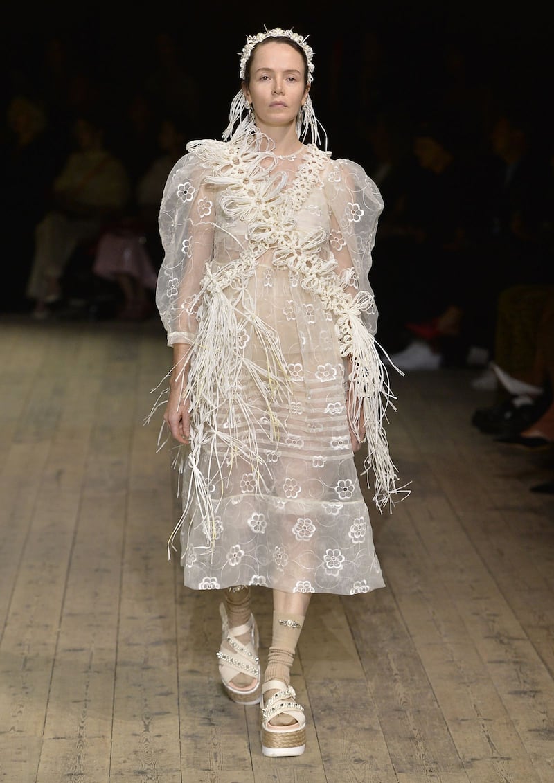 Valene Kane modelling in the Simone Rocha spring-summer 2020 show at London Fashion Week
