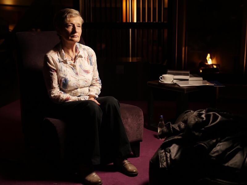 Geraldine Finucane, widow of murdered solicitor Pat Finucane, in Ar Lorg na Fírinne