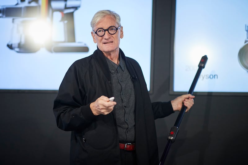 Vacuum tycoon James Dyson speaks on stage at the opening of the Berlin Dyson Berlin Store. Photograph: Sebastian Reuter/Getty Images