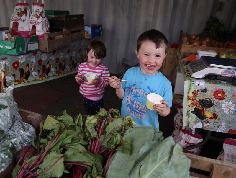 Solas: two-year-old Emily and three-year-old James Loonam at the centre. Photograph: Nick Bradshaw