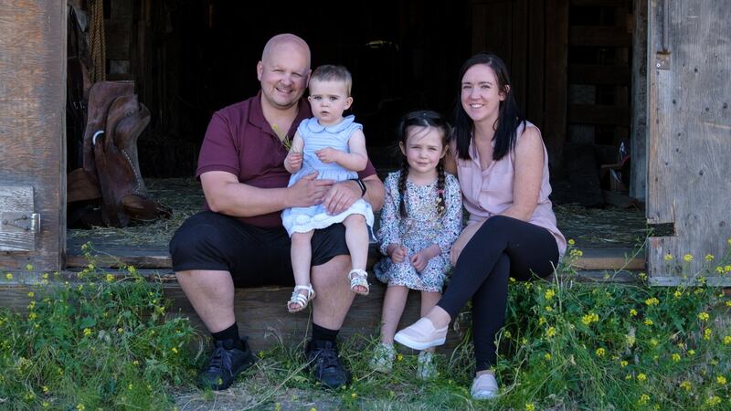 Edel King with her family at their home in Kamloops, BC, which they moved to in 2013. She says the weather has not been enjoyable.