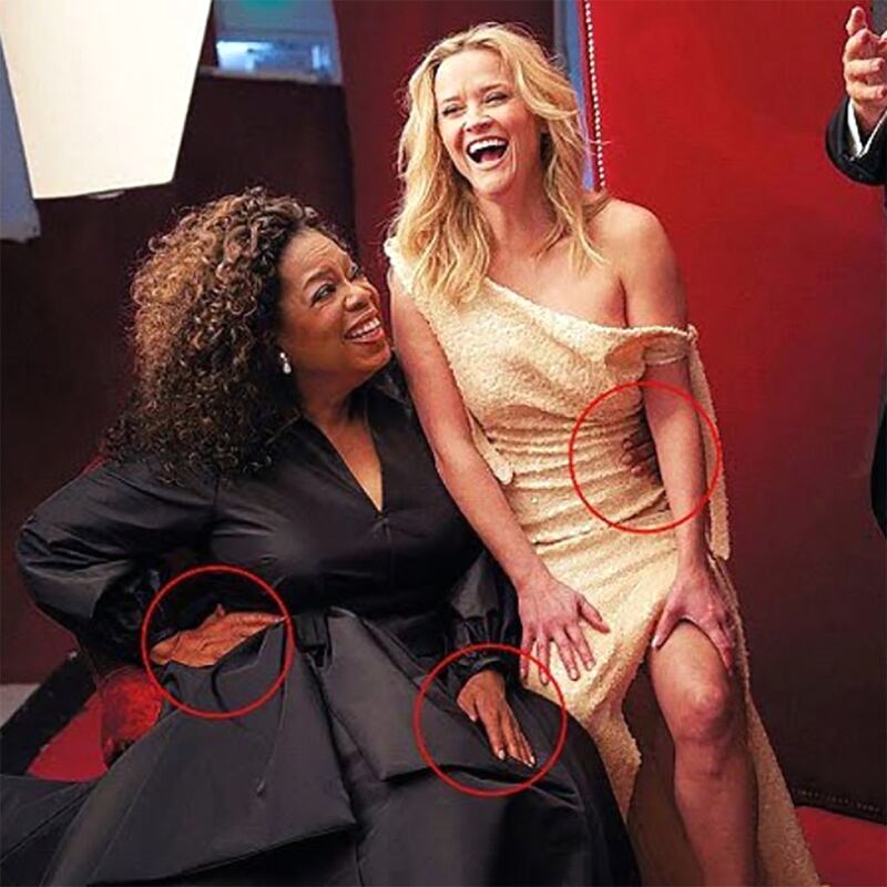 Oprah and Reese Witherspoon at a photoshoot for Vanity Fair