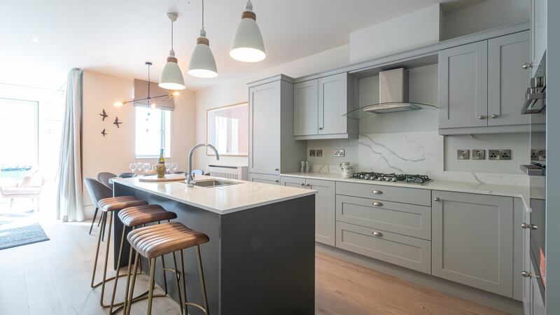 The kitchen is L-shaped and is supplied by the builders, B& C Contractors from Carrickmacross.