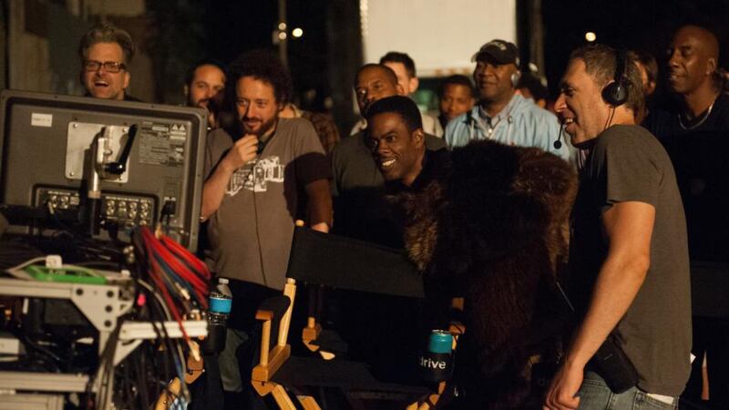 Behind the camera: Chris Rock, who has also written and directed Top Five, on set. Photograph: IAC/Paramount