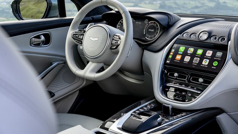 The DBX’s cabin is largely handsome, with crisp-looking digital dials and a big infotainment screen.