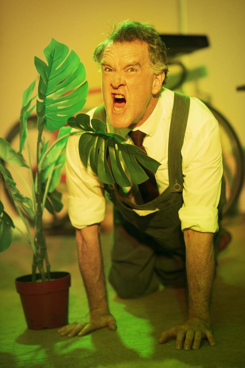 Mikel Murfi brings a wonderful physicality to his engagement with the unusual performance space