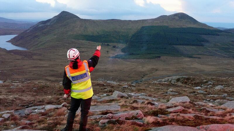 Members of Donegal Mountain Rescue on patrol: the volunteers operate on the barren moorlands and remote northwest coastline, conducting 35-50 search operations a year. Drone technology could aid their rescues.
